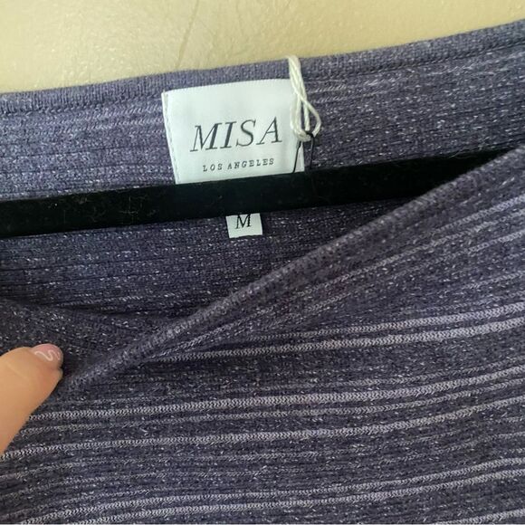 NWT Misa Nia top cropped knit sweater ribbed crocus Revolve M - Picture 7 of 8